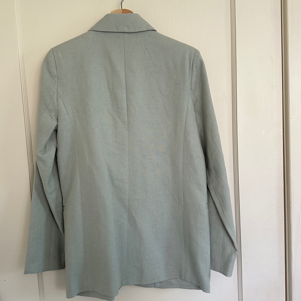 NWT Abercrombie & Fitch Linen Cotton Blend Blazer - Light Sage Green size XS - Picture 9 of 15